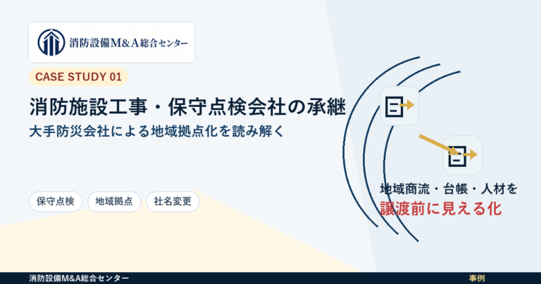 【事例解説】能美防災による消防施設工事・保守点検会社の買収から見る地域拠点承継